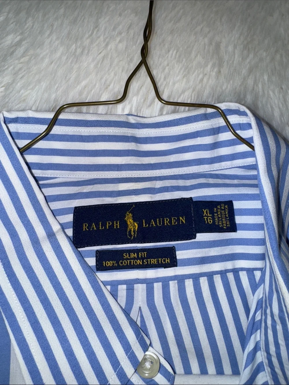 Polo by Ralph Lauren Blue & White Striped Button-Down Shirt